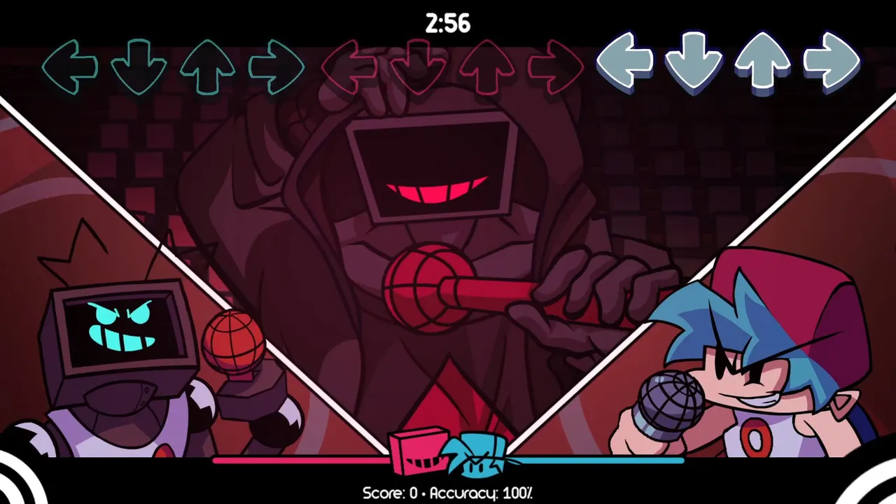 Hex V3 note chart during the confrontation with Slasher
